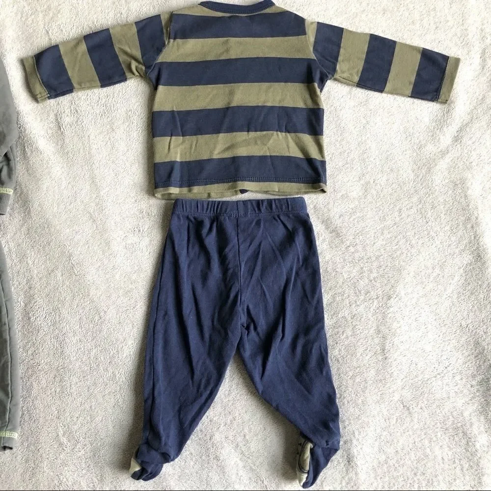 NWOT Carter’s Elephant hoody set & Stripe Snap Top Set